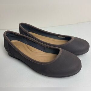 Crocs MARIN COLOR LITE FLATS W Espresso Slip On Ballet Flat Shoes Size 8